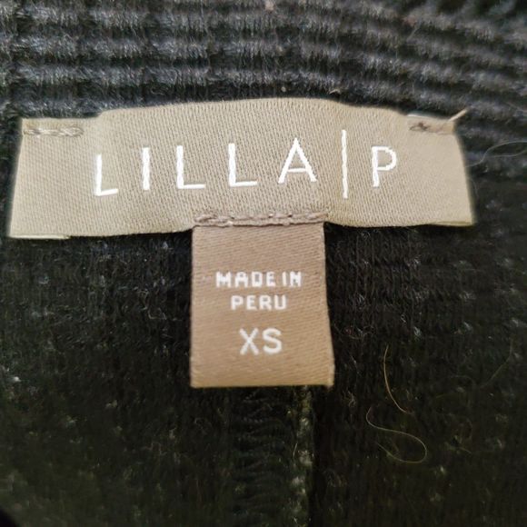 Lilla P Gray Sweater Sweatshirt Textured Cotton Jersey Asymmetric Zipper Sz XS - Picture 5 of 6